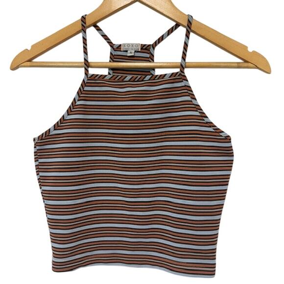 XOXO Tops - XOXO Womens Vintage Y2k Tank Top Size Small 90s Striped Ribbed Cropped